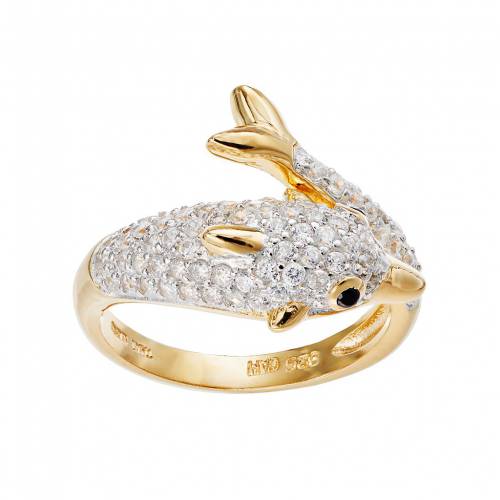 ジルコニア ゴールド 銀色 シルバー 白色 ホワイト 【 SOPHIE MILLER 14K GOLD OVER SILVER CUBIC ZIRCONIA DOLPHIN RING / WHITE 】 ジュエリー アクセサリー レディースジュエリー 指輪 リング