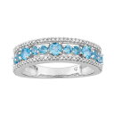 白色 ホワイト ゴールド 青色 ブルー ダイヤモンド & T.W. 【 UNBRANDED 10K WHITE GOLD SWISS BLUE TOPAZ 1/5 CARAT DIAMOND RING / 10K WHGOLD 】 ジュエリー アクセサリー レディースジュエリー 指輪 リング(4)