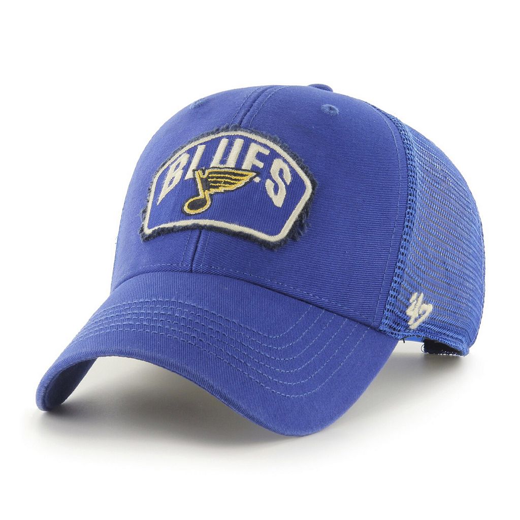 ブルース トラッカー スナップバック バッグ 青色 ブルー '47 セントルイス 【 UNBRANDED ROYAL ST. LOUIS BLUES CLEDUS MVP TRUCKER ADJUSTABLE SNAPBACK HAT / BLU BLUE 】 キャップ 帽子 メンズキャップ 帽子 キャッ