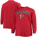 ファナティクス 赤 レッド アトランタ ファルコンズ スリーブ Tシャツ 【大きめ】 長袖 【 FANATICS BRANDED RED ATLANTA FALCONS BIG & TALL THERMAL LONG SLEEVE T-SHIRT / FAL RED 】 メンズファッション トップス