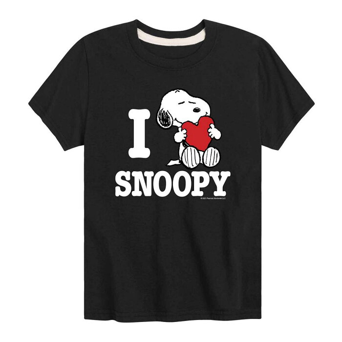 キャラクター グラフィック Tシャツ 黒色 ブラック 【 LICENSED CHARACTER PEANUTS I LOVE SNOOPY HEART GRAPHIC TEE BLACK 】