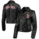 ワイルド 黒色 ブラック ボストン 赤 レッド レザー フルジップ ジャケット レッドソックス 【 UNBRANDED THE WILD COLLECTIVE BLACK BOSTON RED SOX FAUX LEATHER MOTO FULL-ZIP JACKET / RSX BLACK 】