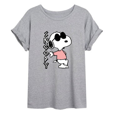 キャラクター クール Tシャツ 灰色 グレー 【 LICENSED CHARACTER PEANUTS SNOOPY COOL FLOWY TEE GREY 】