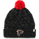 黒色 ブラック アトランタ ファルコンズ ロゴ ニット '47 【 UNBRANDED BLACK ATLANTA FALCONS FIONA LOGO CUFFED KNIT HAT WITH POM / FAL BLACK 】 バッグ キャップ 帽子 レディースキャップ 帽子 キャップ