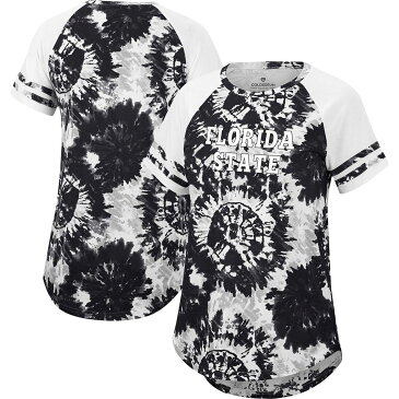 コロシアム フロリダ スケートボード セミノールズ ラグラン Tシャツ 黒色 ブラック フロリダステイト 【 STATE COLOSSEUM BLACK WHITE ANNIE OVERSIZED TIEDYE RAGLAN TSHIRT FSU 】