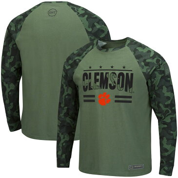 コロシアム クレムソン タイガース ラグラン スリーブ Tシャツ 長袖 【 SLEEVE COLOSSEUM OLIVE CAMO OHT MILITARY APPRECIATION RAGLAN TSHIRT CLM MULTI 】