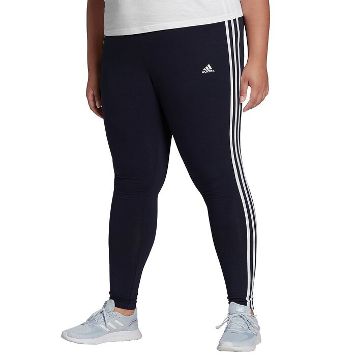 アディダス レギンス タイツ レジェンド 白色 ホワイト 【 LEGEND ADIDAS PLUS SIZE 3STRIPE LEGGINGS INK WHITE 】