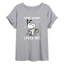 キャラクター Tシャツ 灰色 グレー 【 LICENSED CHARACTER PEANUTS EASTER BUNNY FLOWY TEE / GREY 】 キッズ ベビー マタニティ トップス カットソー