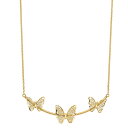 ゴールド ネックレス 【 UNBRANDED 14K GOLD POLISHED FILIGREE 3-BUTTERFLY BAR NECKLACE / 14K GOLD 】 ジュエリー アクセサリー レディースジュエリー ペンダント