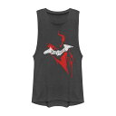 キャラクター ディーシー コミックス 赤 レッド バット タンクトップ チャコール 【 LICENSED CHARACTER DC COMICS BATMAN RED SILHOUETTE BAT SYMBOL MUSCLE TANK TOP / CHARCOAL 】 キッズ ベビー マタニティ トップス