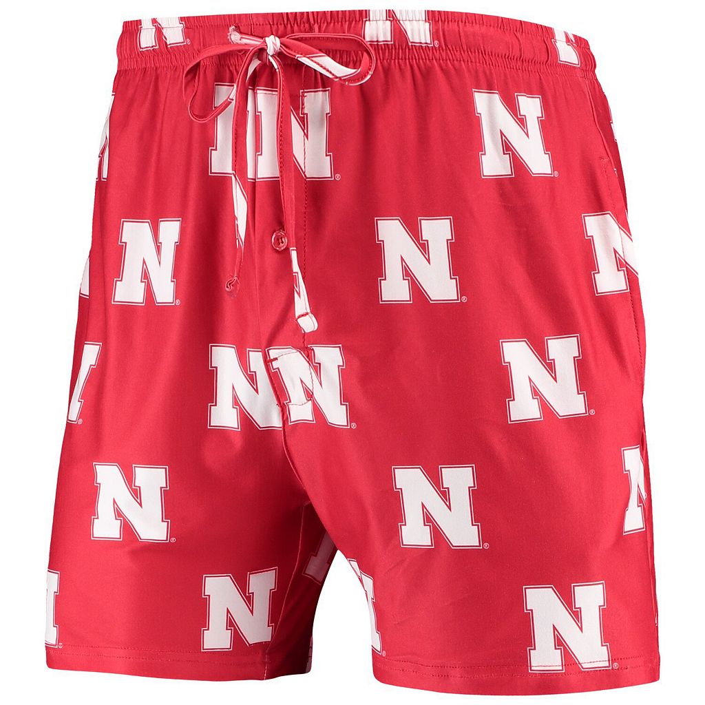 ネブラスカ ジャム ショーツ ハーフパンツ 赤 レッド 【 RED UNBRANDED CONCEPTS SPORT SCARLET NEBRASKA HUSKERS FLAGSHIP ALLOVER PRINT JAM SHORTS NEB 】