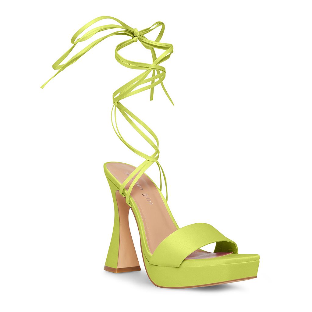 マッデンガール スティーブマッデン ドレス サンダル ライム 【 MADDEN GIRL ZORRA LACEUP DRESS SANDALS LIME 】