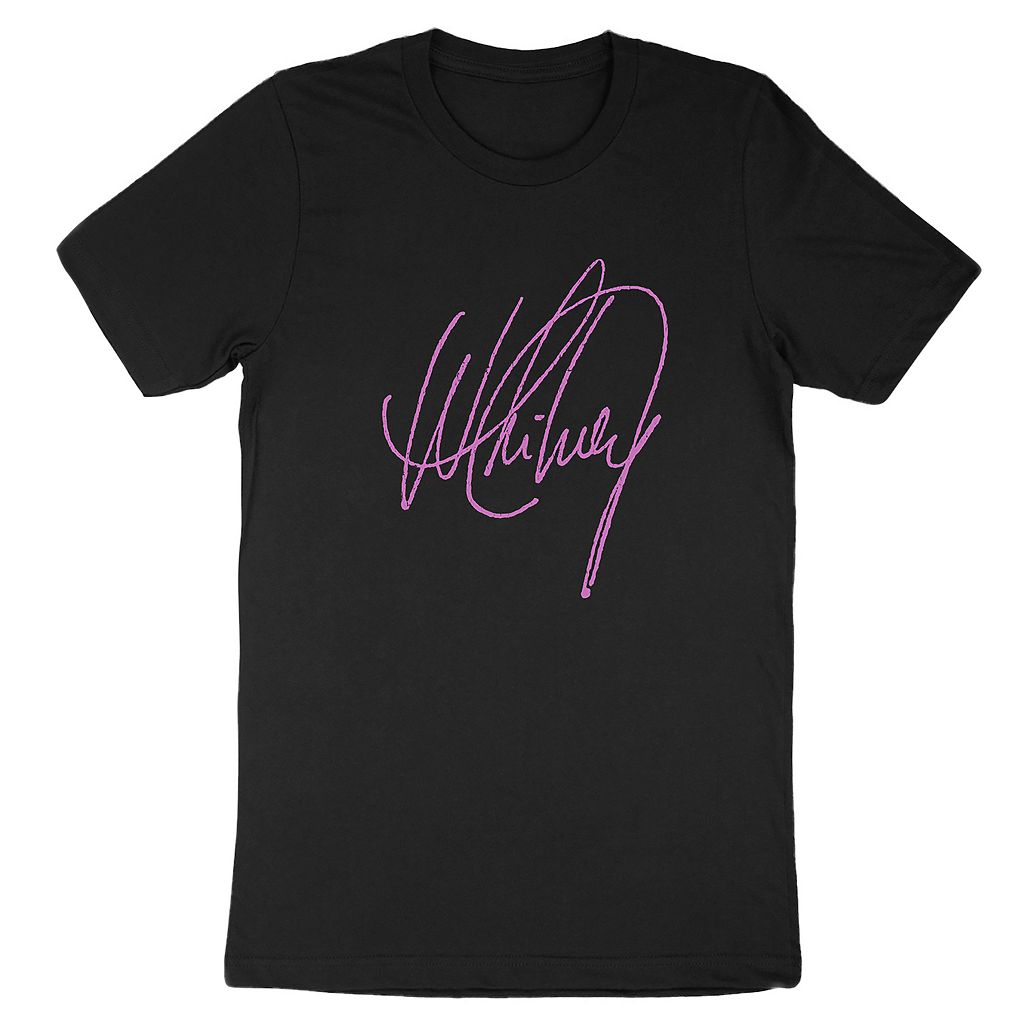 キャラクター ヒューストン ピンク Tシャツ 黒色 ブラック 【 LICENSED CHARACTER WHITNEY HOUSTON PINK SIGNATURE TEE / BLACK 】 メンズファッション トップス カットソー