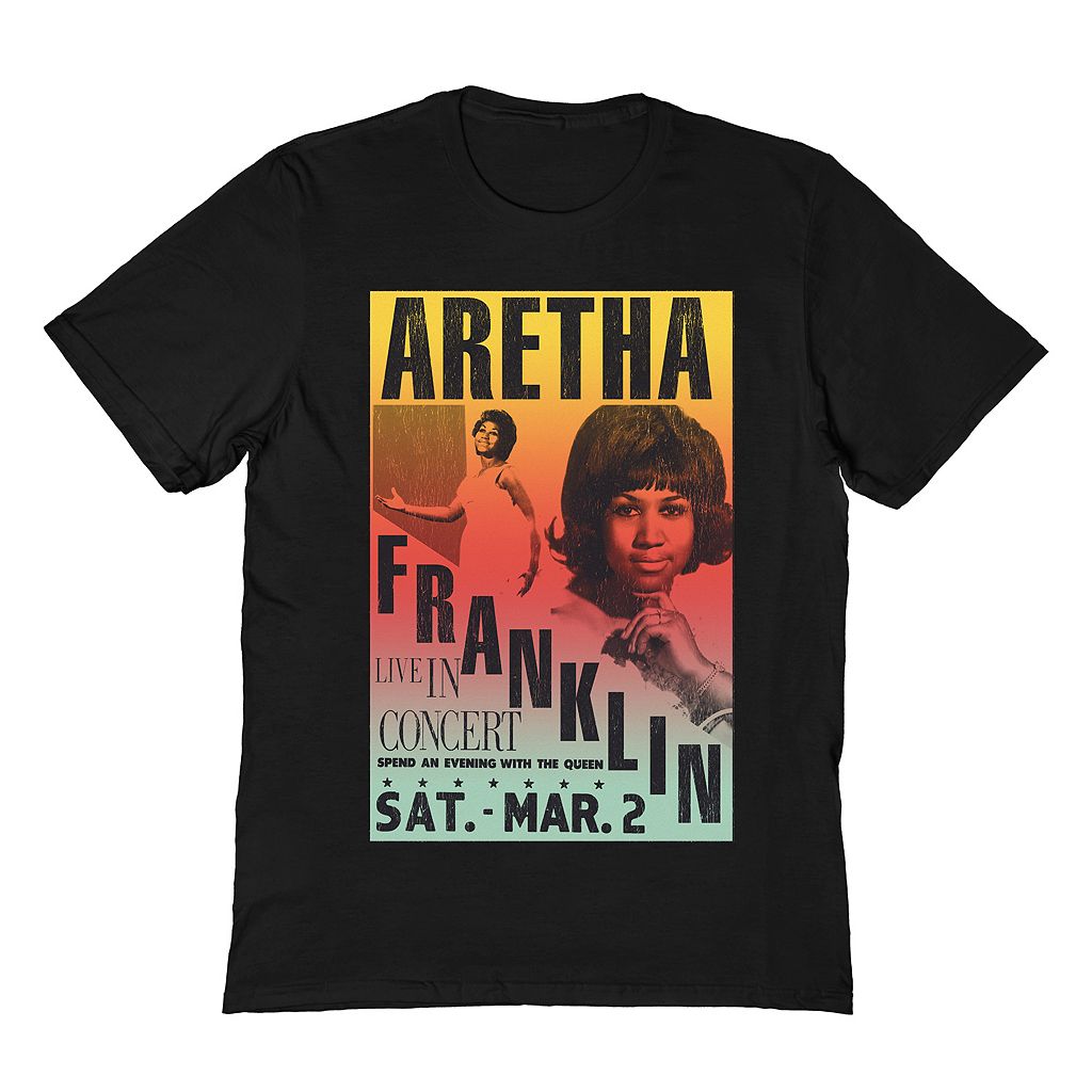 キャラクター フランクリン メンズ Tシャツ 黒色 ブラック 【 LICENSED CHARACTER ARETHA FRANKLIN MENS TEE / BLACK 】 メンズファッション トップス カットソー