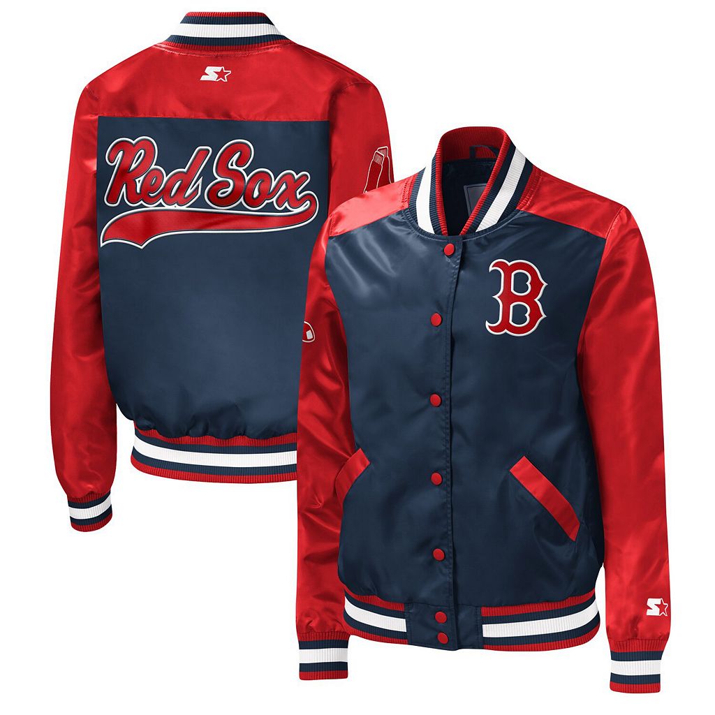 スターター 紺色 ネイビー ボストン 赤 レッド レジェンド ジャケット レッドソックス 【 STARTER NAVY BOSTON RED SOX THE LEGEND FULL-SNAP JACKET / RSX NAVY 】