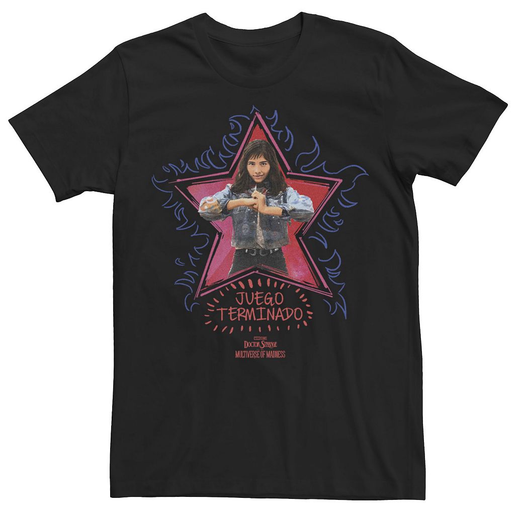 楽天スニケスキャラクター ドクター スターズ Tシャツ 黒色 ブラック 【 LICENSED CHARACTER MARVEL DOCTOR STRANGE MOVIE 2 STARS OF AMERICA CHAVEZ PORTRAIT TEE / BLACK 】 メンズファッション トップス カットソー