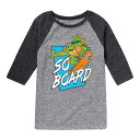 LICENSED CHARACTER ラグラン グラフィック Tシャツ 【 Teenage Mutant Ninja Turtles So Board Raglan Graphic Tee 】 Grey