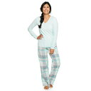 SONOMA GOODS FOR LIFE ヘンリー 【 Henley Pajama Top And Flannel Pajama Pants Set 】 Aqua Grey Buffalo