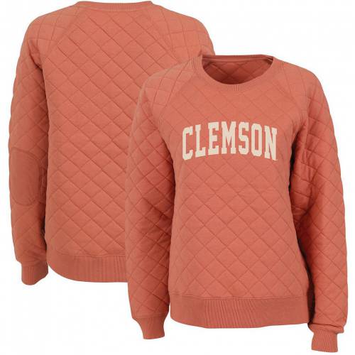 橙 オレンジ クレムソン タイガース ラグラン スウェットシャツ トレーナー 【 UNBRANDED ORANGE CLEMSON TIGERS QUILTED RAGLAN PULLOVER SWEATSHIRT / CLM ORANGE 】 レディースファッション トップス