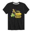 キャラクター グラフィック Tシャツ 黒色 ブラック 【 LICENSED CHARACTER CONSTRUCTION CRANE SHAMROCK GRAPHIC TEE BLACK 】