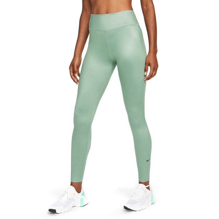 ナイキ ドライフィット レギンス タイツ 翡翠 ジェード 【 NIKE DRIFIT ONE SHINE MIDRISE LEGGINGS JADE SMOKE 】