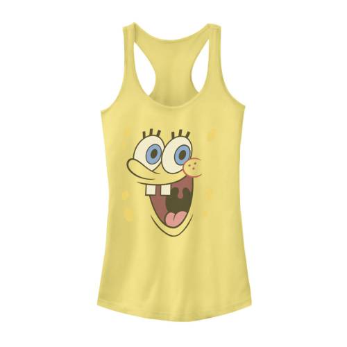 ニコロデオン スポンジボブ グラフィック タンクトップ 【 NICKELODEON SPONGEBOB SQUAREPANTS EXCITED BIG FACE RACERBACK GRAPHIC TANK TOP / BANANA 】 キッズ ベビー マタニティ トップス