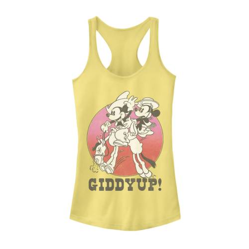 キャラクター タンクトップ DISNEY'S GIDDYUP! 【 LICENSED CHARACTER MICKEY MOUSE AND MINNIE RACERBACK TANK TOP / BANANA 】 キッズ ベビー マタニティ トップス