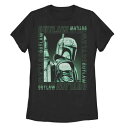 青色 ブルー グラフィック Tシャツ 黒色 ブラック スターウォーズ : 【 STAR WARS THE BOOK OF BOBA FETT OUTLAW BLUE HUE PORTRAIT GRAPHIC TEE / BLACK 】 キッズ ベビー マタニティ トップス カットソー