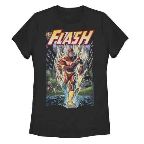 【★スーパーSALE★6/11深夜2時迄】キャラクター ディーシー コミックス Tシャツ 黒色 ブラック 【 LICENSED CHARACTER DC COMICS THE FLASH COMIC COVER TEE / BLACK 】 キッズ ベビー マタニティ トップス カットソー