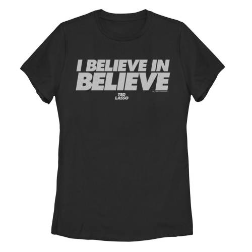 楽天スニケスキャラクター グラフィック Tシャツ 黒色 ブラック 【 LICENSED CHARACTER TED LASSO BELIEVER MOVIE QUOTE GRAPHIC TEE / BLACK 】 キッズ ベビー マタニティ トップス カットソー