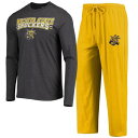 チャコール スケートボード スリーブ Tシャツ 黄色 イエロー 長袖 & 【 UNBRANDED CONCEPTS SPORT YELLOW/HEATHERED CHARCOAL WICHITA STATE SHOCKERS METER LONG SLEEVE T-SHIRT PANTS SLEEP SET / WST YELLOW 】 インナー 下着 ナイ