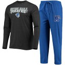 チャコール 海賊団 スリーブ Tシャツ 青色 ブルー 長袖 & 【 UNBRANDED CONCEPTS SPORT BLUE/HEATHERED CHARCOAL SETON HALL PIRATES METER LONG SLEEVE T-SHIRT PANTS SLEEP SET / SHU BLUE 】 インナー 下着 ナイトウエア メンズ