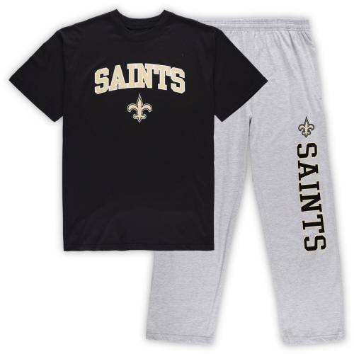 DF O[ OC ZCc TVc F ubN j[I[Y y傫߁z & y UNBRANDED CONCEPTS SPORT BLACK/HEATHERED GRAY NEW ORLEANS SAINTS BIG TALL T-SHIRT PANTS SLEEP SET / SNT BLACK z Ci[  i