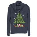 クリスマス グラフィック スリーブ 紺色 ネイビー スターウォーズ YOU" 長袖 【 STAR WARS MAY THE FORCE BE WITH CHRISTMAS TREE COWLNECK GRAPHIC LIGHTWEIGHT LONG SLEEVE / NAVY 】 キッズ ベビー マタニティ トップ