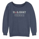 LN^[ NX}X OtBbN XEFbgVc g[i[ F u[ wU[ y LICENSED CHARACTER TRENDY CHRISTMAS HOLIDAY CHEER COLLEGIATE TEXT TREE OVERSIZED GRAPHIC SWEATSHIRT / BLUE HEATHER z LbY