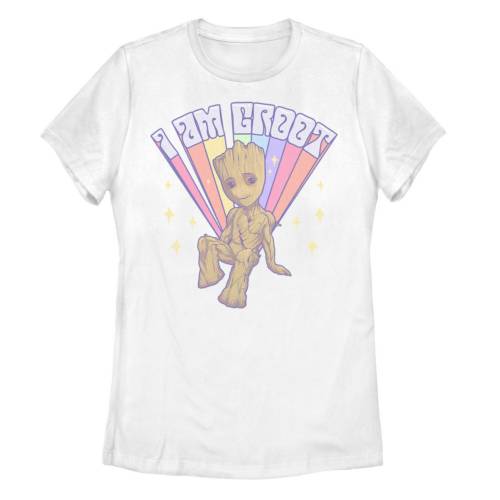 楽天スニケスキャラクター ギャラクシー 虹色 レインボー グラフィック Tシャツ 白色 ホワイト GROOT" 【 LICENSED CHARACTER MARVEL GUARDIANS OF THE GALAXY RAINBOW I AM GRAPHIC TEE / WHITE 】 キッズ ベビー マタニティ トッ