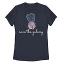 キャラクター ギャラクシー グラフィック Tシャツ 紺色 ネイビー GALAXY 【 LICENSED CHARACTER MARVEL GUARDIANS OF THE GALAXY GROOT SAVE EARTH DAY GRAPHIC TEE / NAVY 】 キッズ ベビー マタニティ トップス カッ