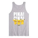 キャラクター タンクトップ 灰色 グレー グレイ 【 LICENSED CHARACTER POKEMON PIKA TANK TOP / GRAY 】 メンズファッション トップス