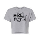 キャラクター 茶色 ブラウン クリーム グラフィック Tシャツ & アイスクリーム 【 LICENSED CHARACTER PEANUTS CHARLIE BROWN SNOOPY ICE CREAM CROPPED GRAPHIC TEE / 】 キッズ ベビー マタニティ トップス カットソ