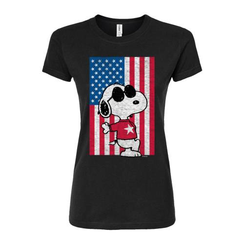 キャラクター クール グラフィック Tシャツ 【 LICENSED CHARACTER PEANUTS SNOOPY JOE COOL FLAG FITT..