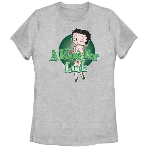 キャラクター グラフィック Tシャツ ヘザー 【 LICENSED CHARACTER BETTY BOOP A KISS FOR LUCK GRAPHIC TEE / ATHLETIC HEATHER 】 キッズ ベビー マタニティ トップス カットソー