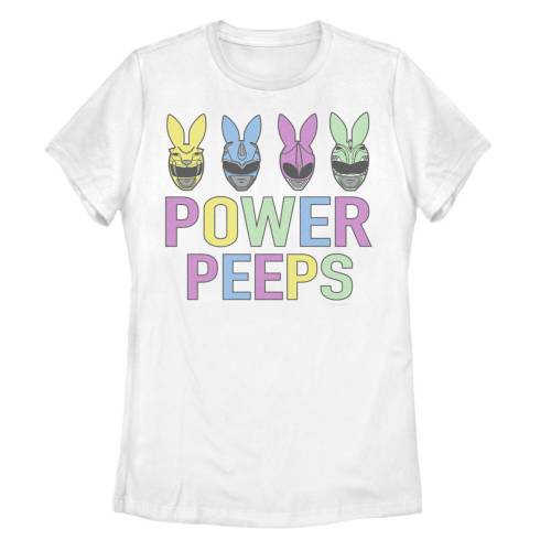 キャラクター パワー レンジャース Tシャツ 白色 ホワイト 【 LICENSED CHARACTER POWER RANGERS PEEPS BUNNY HELMETS TEE / WHITE 】 キッズ ベビー マタニティ トップス カットソー