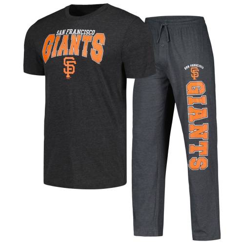 ジャイアンツ Tシャツ サンフランシスコ & 【 UNBRANDED CONCEPTS SPORT CHARCOAL/BLACK SAN FRANCISCO GIANTS METER T-SHIRT PANTS SLEEP SET / GNT CHARCO 】 インナー 下着 ナイトウエア メンズ ナイト ルーム パジャマ