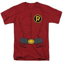 LN^[ X[u TVc J[fBi  y LICENSED CHARACTER BATMAN NEW ROBIN UNIFORM SHORT SLEEVE ADULT T-SHIRT / CARDINAL z Yt@bV gbvX Jbg\[