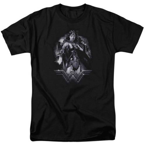 キャラクター ナイト スリーブ Tシャツ 黒色 ブラック 半袖 【 LICENSED CHARACTER BATMAN V SUPERMAN RAINY NIGHT SHORT SLEEVE ADULT T-SHIRT / BLACK 】 メンズファッション トップス カットソー