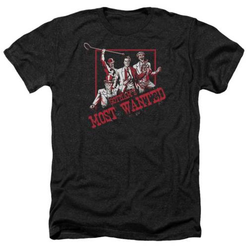 【★Fashion THE SALE★1/14迄】キャラクター ヘザー Tシャツ 黒色 ブラック 【 LICENSED CHARACTER BATMAN GOTHAMS MOST WANTED ADULT HEATHER T-SHIRT / BLACK 】 メンズファッション トップス カットソー