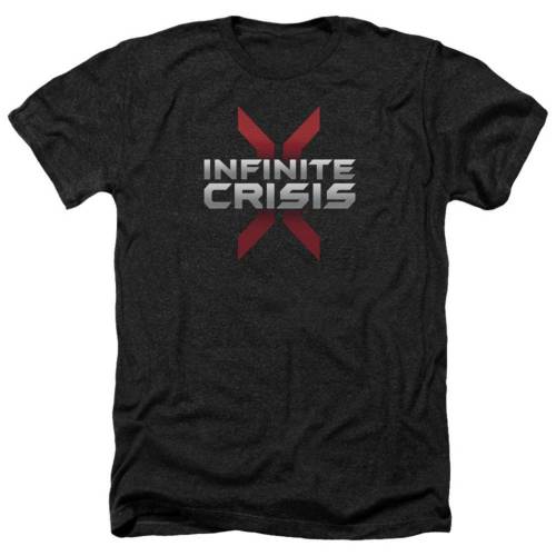 キャラクター ロゴ ヘザー Tシャツ 黒色 ブラック 【 LICENSED CHARACTER INFINITE CRISIS LOGO ADULT HEATHER T-SHIRT / BLACK 】 メンズファッション トップス カットソー