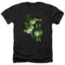 キャラクター 緑 グリーン ヘザー Tシャツ 黒色 ブラック 【 LICENSED CHARACTER GREEN LANTERN LIGHT ADULT HEATHER T-SHIRT / BLACK 】 メンズファッション トップス カットソー