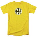 キャラクター 緑 グリーン ロゴ スリーブ Tシャツ 黄色 イエロー 半袖 【 LICENSED CHARACTER GREEN LANTERN SINESTRO CORPS LOGO SHORT SLEEVE ADULT T-SHIRT / YELLOW 】 メンズファッション トップス カットソー