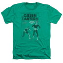 キャラクター 緑 グリーン ヘザー Tシャツ 【 LICENSED CHARACTER GREEN LANTERN PERILOUS TRAPS ADULT HEATHER T-SHIRT / KELLY GREEN 】 メンズファッション トップス カットソー